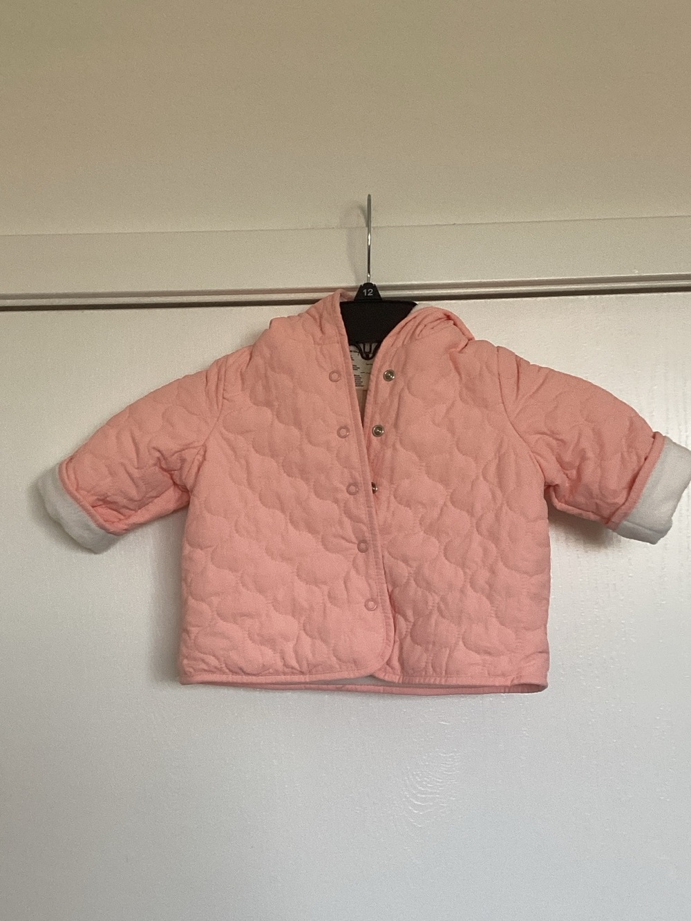 First Impressions Quilted Pink Hooded Jacket
